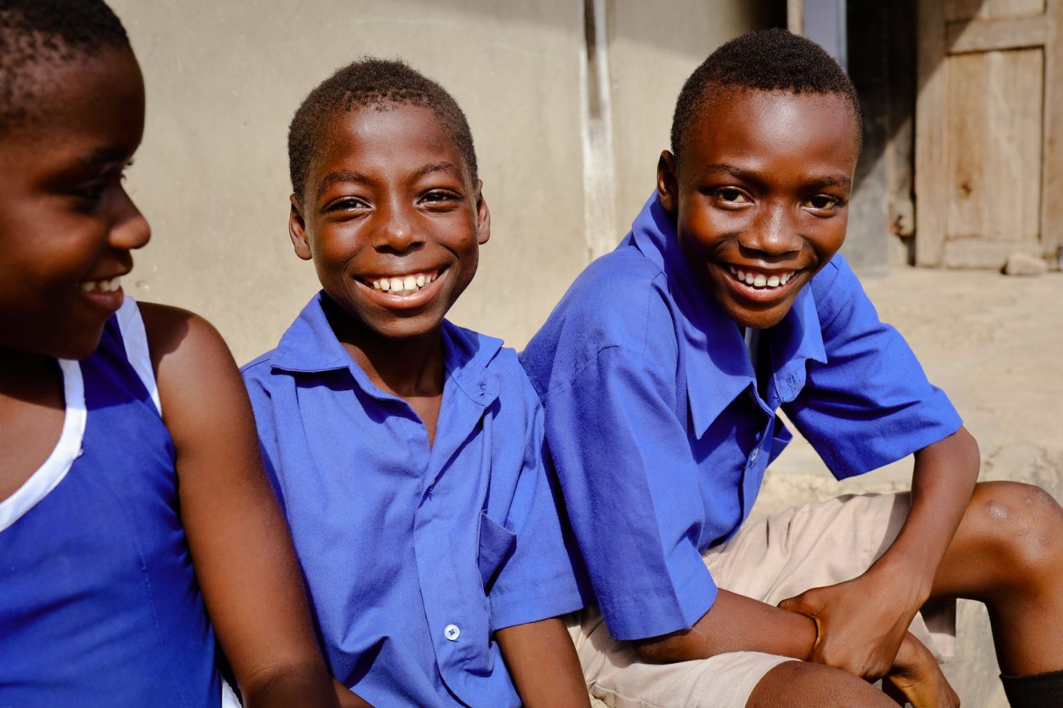 Children in school uniforms in Ghana
